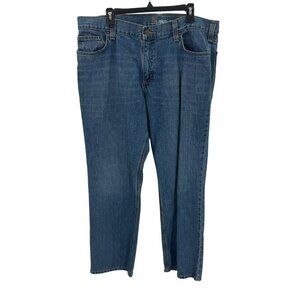 Carhartt Relaxed Straight Blue Denim Jeans Mens 40x31 Durable Workwear
